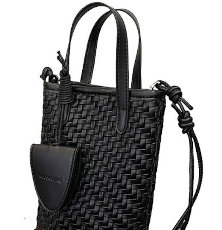 画像2: Braided Leather Tote Shoulder Crossbody Pochette Bag  編み込みレザートートショルダークロスボディポシェットバッグ (2)