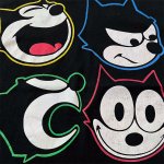 画像2: Felix the Cat Face Print Retro Tshirt  　ユニセックス 男女兼用フィリックスザキャットフェイスビンテージスタイルプリント 半袖  Tシャツ  (2)