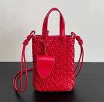 画像8: Braided Leather Tote Shoulder Crossbody Pochette Bag　 編み込みレザートートショルダークロスボディポシェットバッグ (8)