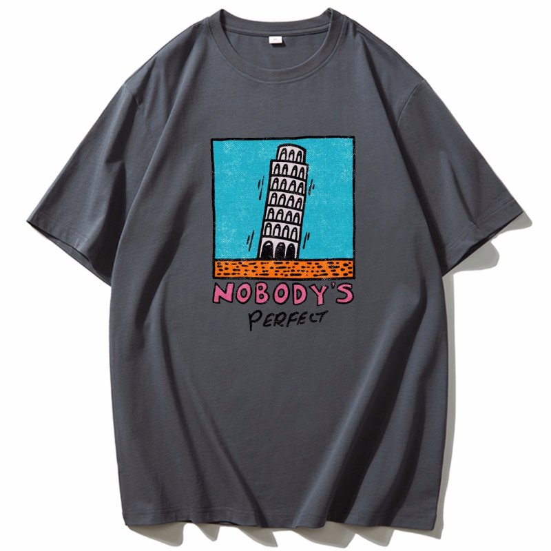 画像3: Leaning Tower of Pisa Graphic Paint Tshirt   ユニセックス 男女兼用ピサの斜塔グラフィックペイントプリント 半袖  Tシャツ  (3)