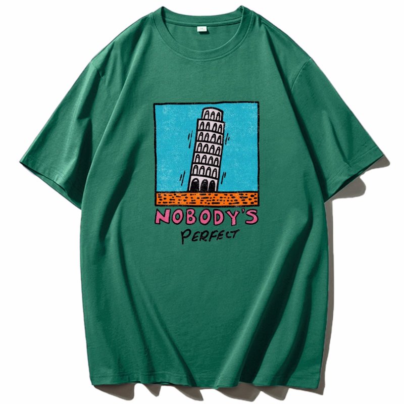 画像6: Leaning Tower of Pisa Graphic Paint Tshirt   ユニセックス 男女兼用ピサの斜塔グラフィックペイントプリント 半袖  Tシャツ  (6)