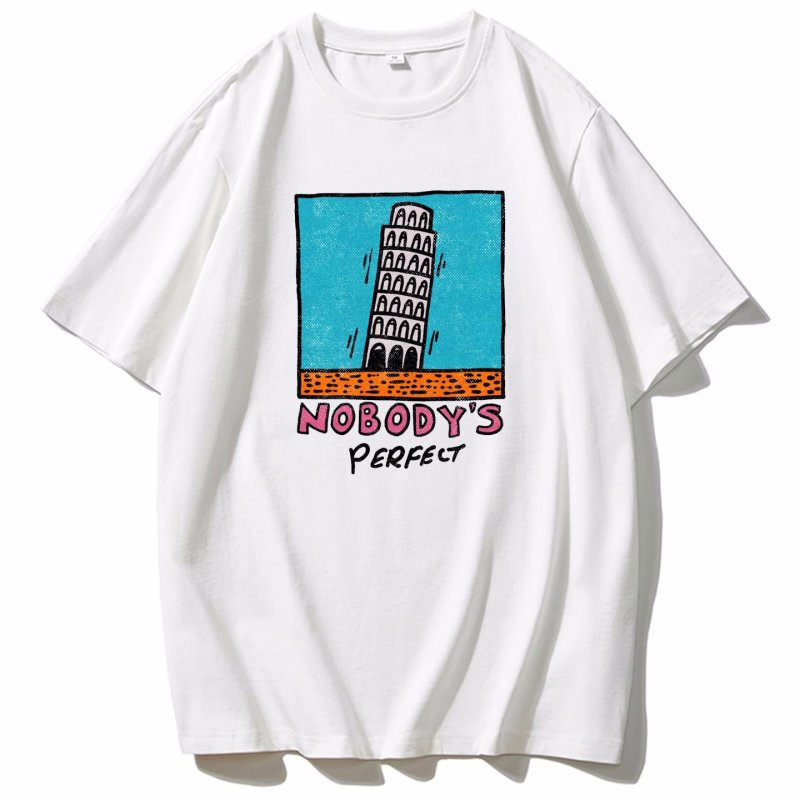 画像2: Leaning Tower of Pisa Graphic Paint Tshirt   ユニセックス 男女兼用ピサの斜塔グラフィックペイントプリント 半袖  Tシャツ  (2)
