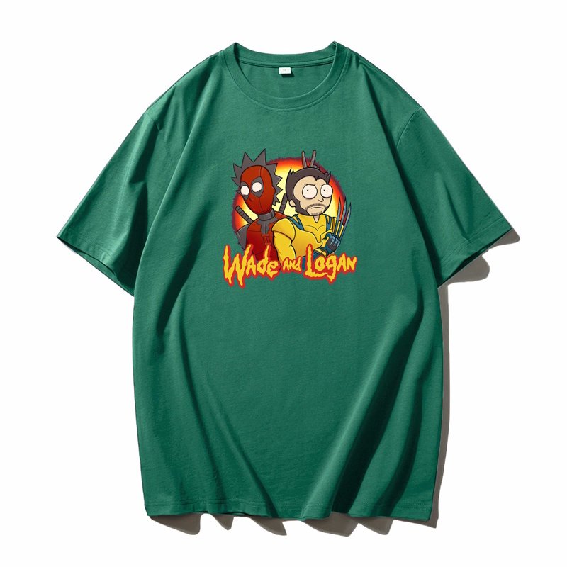 画像6: Rick & Morty Deadpool & Wolverine Cosplay Print Tshirt   ユニセックス 男女兼用 リック&モーティのデッドプール&ウルヴァリンコスプレプリント 半袖  Tシャツ  (6)