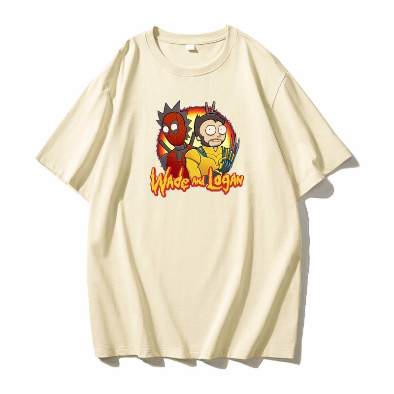 画像5: Rick & Morty Deadpool & Wolverine Cosplay Print Tshirt   ユニセックス 男女兼用 リック&モーティのデッドプール&ウルヴァリンコスプレプリント 半袖  Tシャツ  (5)