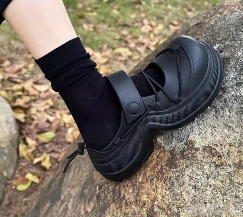 画像8: Lace-up platform creative half slippers レースアップ厚底プラットホームクリエイティブハーフスリッパシューズ (8)