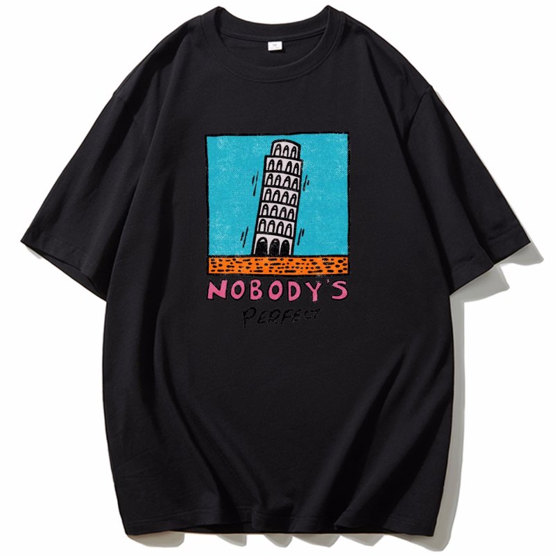 画像1: Leaning Tower of Pisa Graphic Paint Tshirt  　ユニセックス 男女兼用ピサの斜塔グラフィックペイントプリント 半袖  Tシャツ  (1)