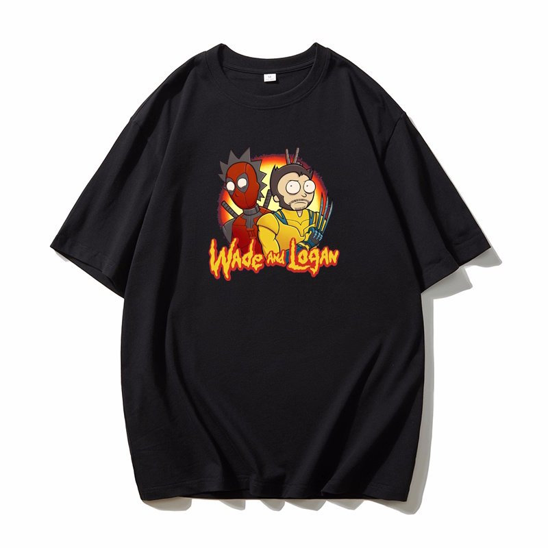 画像4: Rick & Morty Deadpool & Wolverine Cosplay Print Tshirt   ユニセックス 男女兼用 リック&モーティのデッドプール&ウルヴァリンコスプレプリント 半袖  Tシャツ  (4)