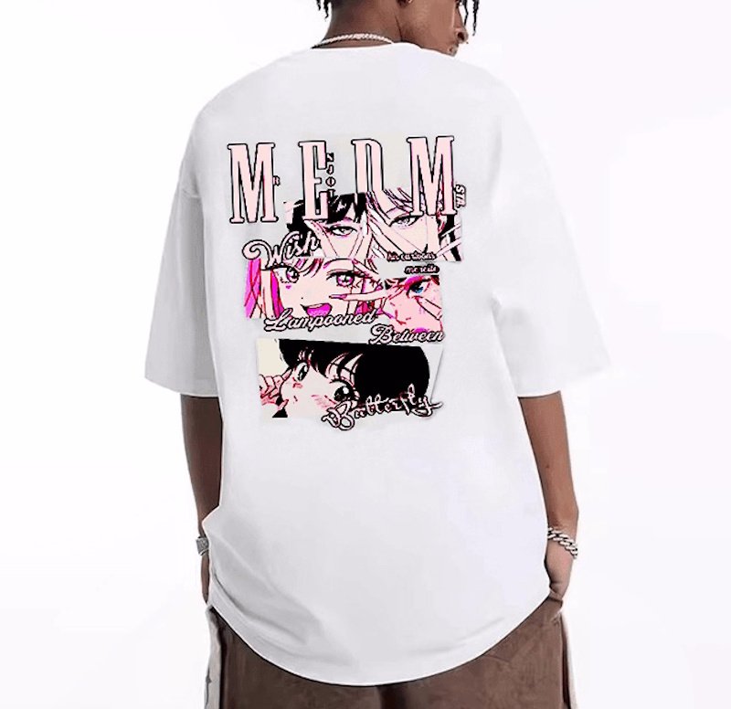 画像3:  MEDM box anime Print Tshirt   ユニセックス 男女兼用 MEDMボックスアニメプリント 半袖  Tシャツ  (3)