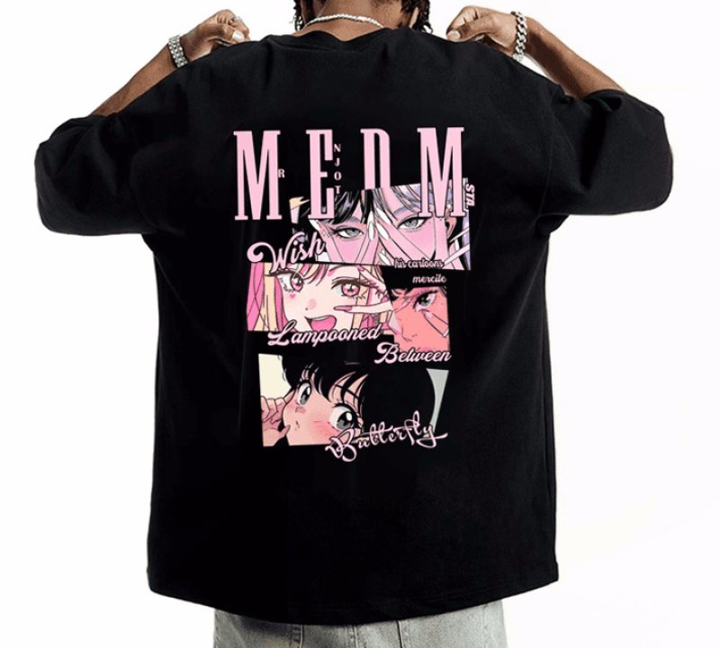 画像4:  MEDM box anime Print Tshirt   ユニセックス 男女兼用 MEDMボックスアニメプリント 半袖  Tシャツ  (4)