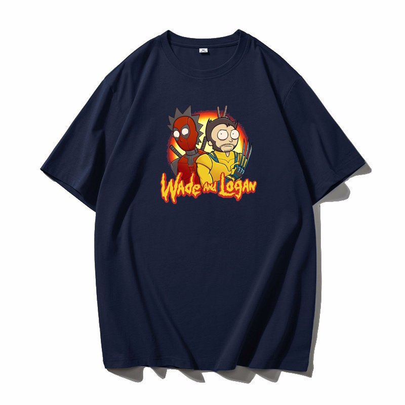 画像2: Rick & Morty Deadpool & Wolverine Cosplay Print Tshirt   ユニセックス 男女兼用 リック&モーティのデッドプール&ウルヴァリンコスプレプリント 半袖  Tシャツ  (2)