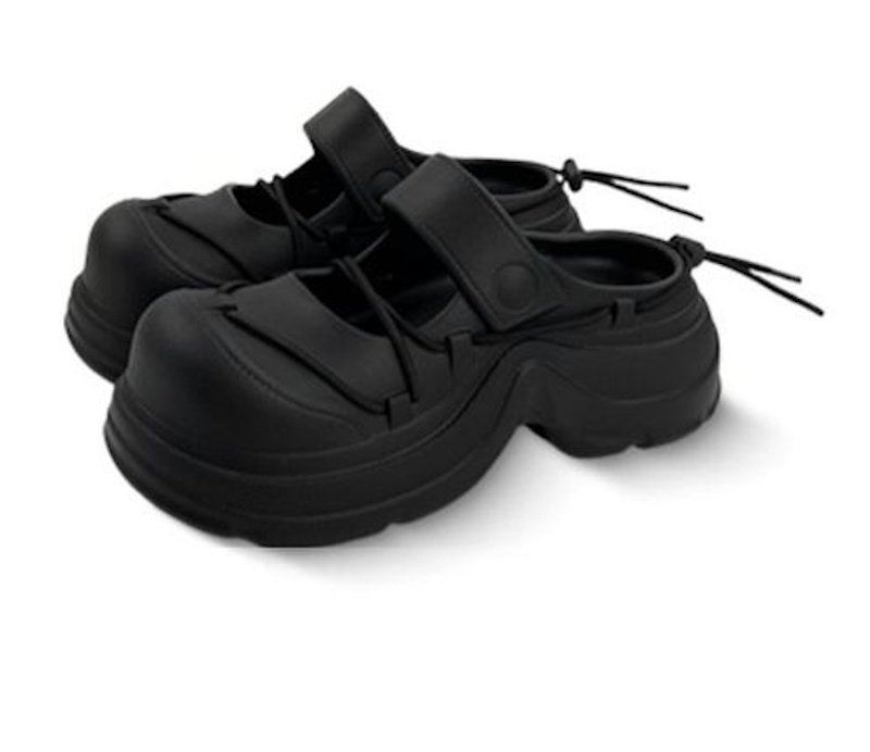 画像3: Lace-up platform creative half slippers レースアップ厚底プラットホームクリエイティブハーフスリッパシューズ (3)