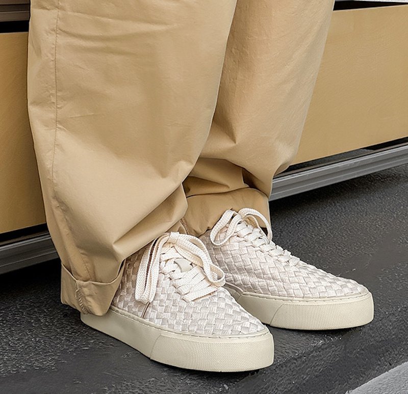 画像3: Unisex Leather lace-up woven sneakers 　男女兼用 ユニセックスレザー編み込みウーブンレースアップ  スニーカー (3)