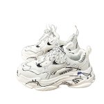 画像5: Unisex Graffiti painted leather chunky sole platform lace-up sneakers 　男女兼用 ユニセックスグラフィティペイントレザーチャンキーソール厚底レースアップスニーカー (5)