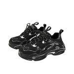 画像3: Unisex Graffiti painted leather chunky sole platform lace-up sneakers 　男女兼用 ユニセックスグラフィティペイントレザーチャンキーソール厚底レースアップスニーカー (3)