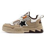画像1: Unisex Star Emblem Leather Lace-Up Sneakers  　男女兼用 ユニセックススターエンブレムレザーレースアップ  スニーカー (1)