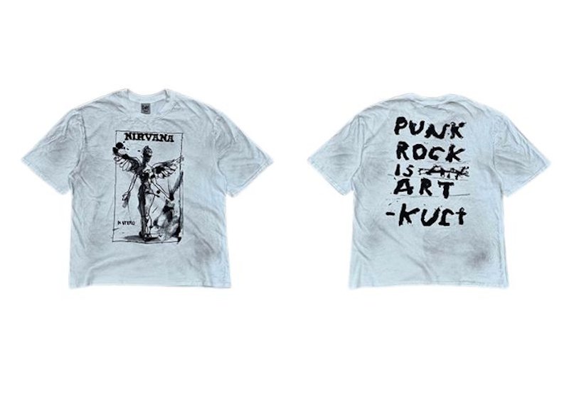 画像1: Vintage Style  Nirvana print Tshirt  　ユニセックス 男女兼用ニルヴァーナ ヴィンテージスタイルプリント 半袖  バンドTシャツ  (1)