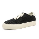 画像2: Unisex Leather lace-up woven sneakers 　男女兼用 ユニセックスレザー編み込みウーブンレースアップ  スニーカー (2)