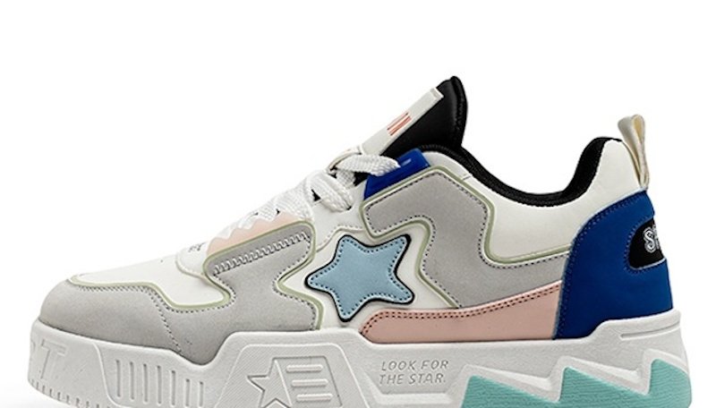 画像3: Unisex Star Emblem Leather Lace-Up Sneakers   男女兼用 ユニセックススターエンブレムレザーレースアップ  スニーカー (3)