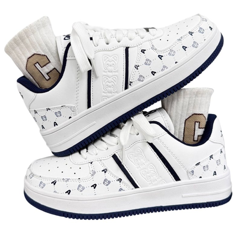 画像4: Unisex Small Animal & Alphabet Logo Leather Sneakers　男女兼用 ユニセックススモールアニマル＆レターロゴレザーレースアップスニーカー (4)