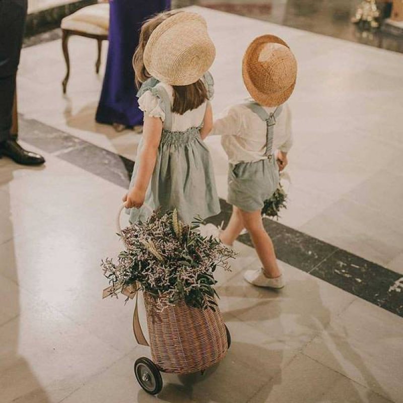 画像5: Kids Hand-woven basket shooting cart キッズ 子供 北欧スタイルラタン籠 かご ショッピングカート (5)