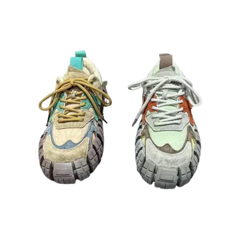 画像4: Unisex  Platform chunky color-blocking lace-up sneakers  男女兼用 ユニセックスカラーブロッキング厚底プラットフォームレースアップスニーカー (4)