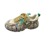 画像1: Unisex  Platform chunky color-blocking lace-up sneakers 　男女兼用 ユニセックスカラーブロッキング厚底プラットフォームレースアップスニーカー (1)