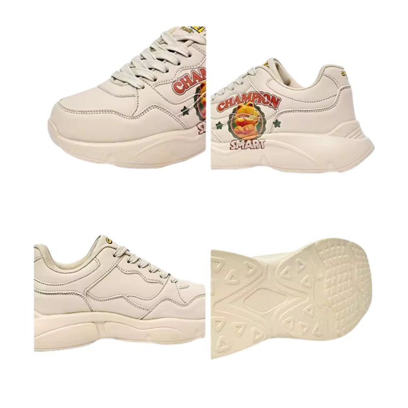 画像4: Unisex Cat-painted leather chunky sole platform lace-up sneakers 　男女兼用 ユニセックスキャット猫ペイントレザーチャンキーソール厚底レースアップスニーカー (4)