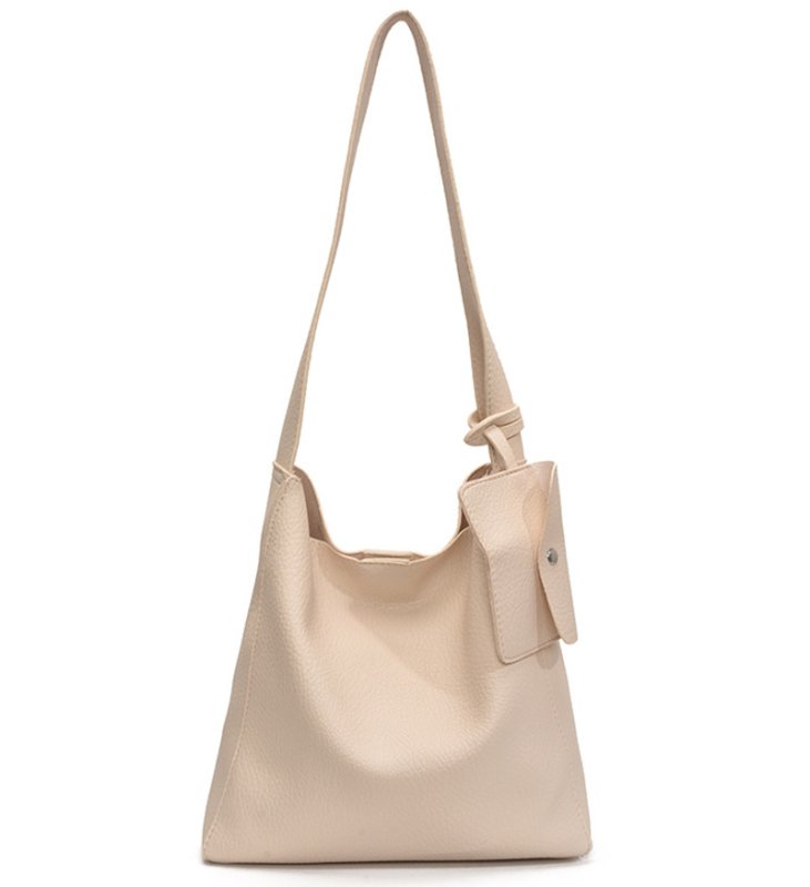画像1: Leather shoulder tote bucket bag　ユニセックス男女兼用レザーバケットトートショルダーバッグ (1)