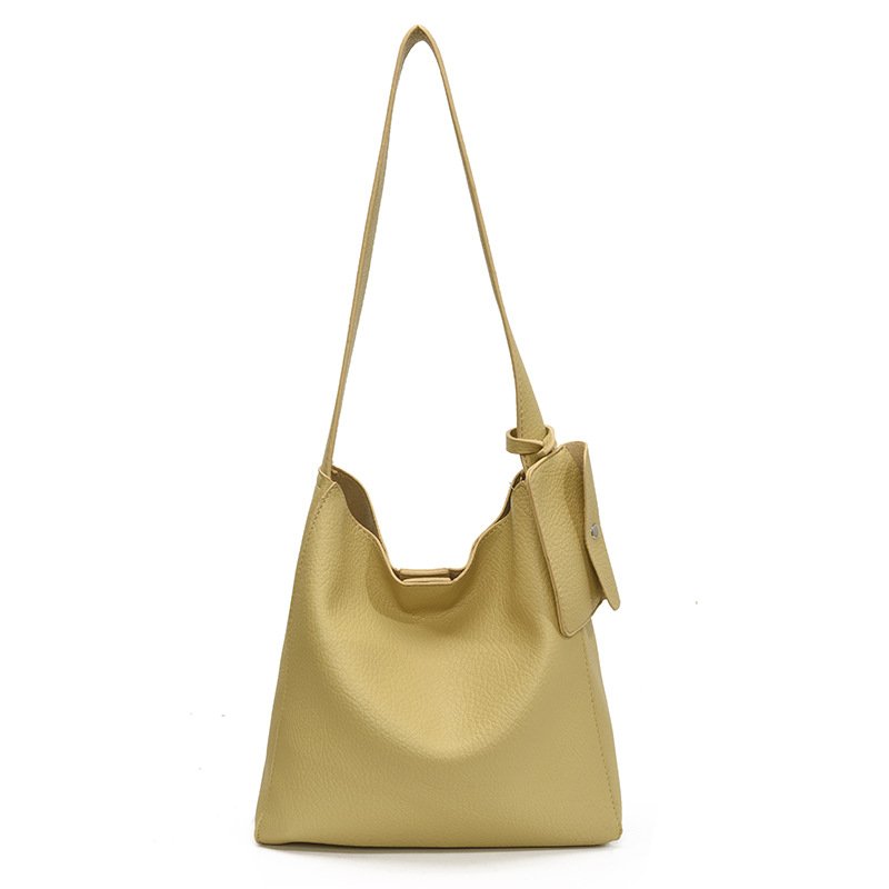 画像4: Leather shoulder tote bucket bag ユニセックス男女兼用レザーバケットトートショルダーバッグ (4)