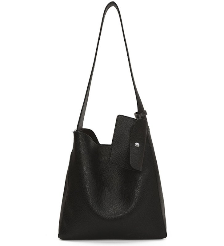 画像2: Leather shoulder tote bucket bag ユニセックス男女兼用レザーバケットトートショルダーバッグ (2)