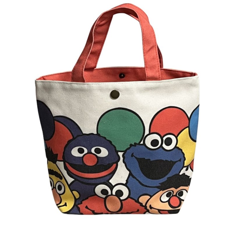 画像1: Sesame Street Cookie Monster canvas  tote  bag　ユニセックス男女兼用セサミストリートクッキーモンスターキャンバストートバッグ (1)