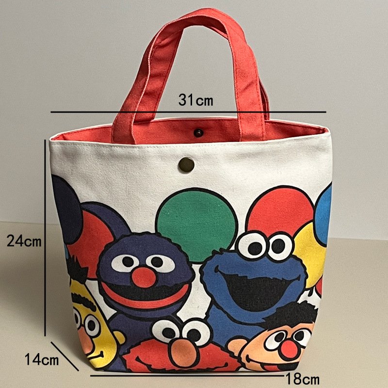 画像2: Sesame Street Cookie Monster canvas  tote  bag　ユニセックス男女兼用セサミストリートクッキーモンスターキャンバストートバッグ (2)