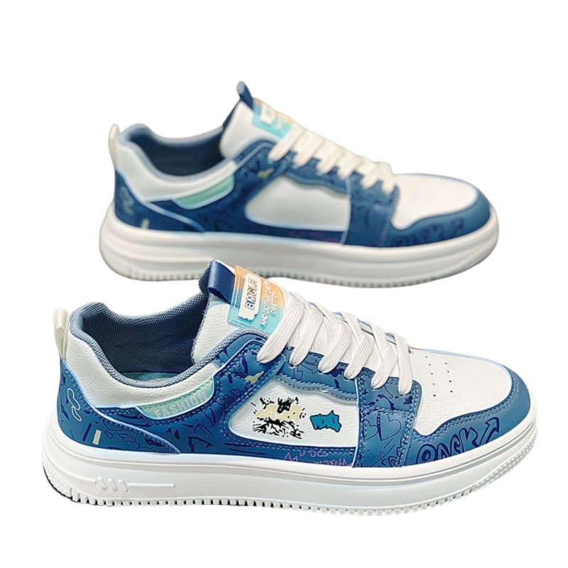 画像1: Men's POP GRAPHIC PAINT LEATHER LACE-UP SNEAKERS shoes 　ユニセックス男女兼用ポップアップグラフィック レースアップ レザースニーカー カジュアル シューズ (1)