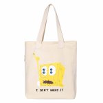 画像2: I DON'T NEED IT SpongeBob Print Tote Shoulder Bag　ユニセックス男女兼用I DON'T NEED IT スポンジボブプリント トートショルダーショッピングバッグ (2)