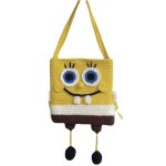 画像1: Sponge Bob Knit Crotchet Shoulder Shoulder Bag スポンジボブ クロチェット ニット ポシェット ショルダーバッグ (1)