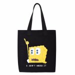 画像1: I DON'T NEED IT SpongeBob Print Tote Shoulder Bag　ユニセックス男女兼用I DON'T NEED IT スポンジボブプリント トートショルダーショッピングバッグ (1)