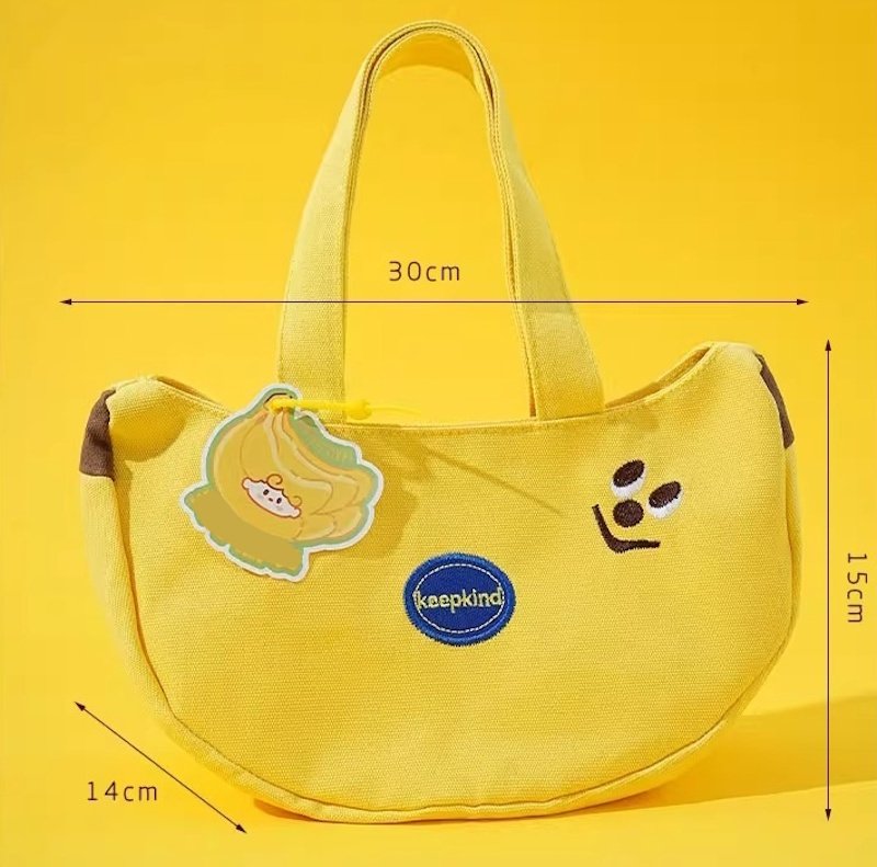 画像5: Banana-shaped canvas  shoulder tote  bag　ユニセックス男女兼用バナナ型キャンバストートショルダーバッグ (5)
