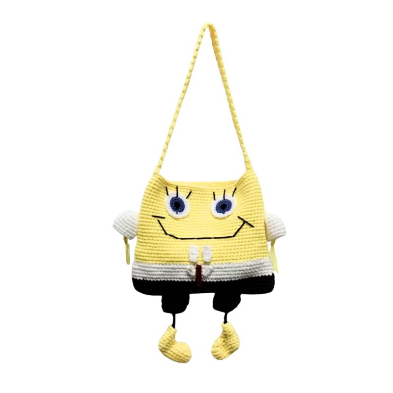 画像3: Sponge Bob Knit Crotchet Shoulder Shoulder Bag スポンジボブ クロチェット ニット ポシェット ショルダーバッグ (3)