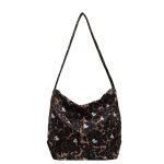 画像1: Leopard & Mickey Mouse Shoulder Tote Bag　ユニセックス男女兼用 レオパードヒョウ柄＆ミッキーマウストートショルダーショッピングバッグ (1)
