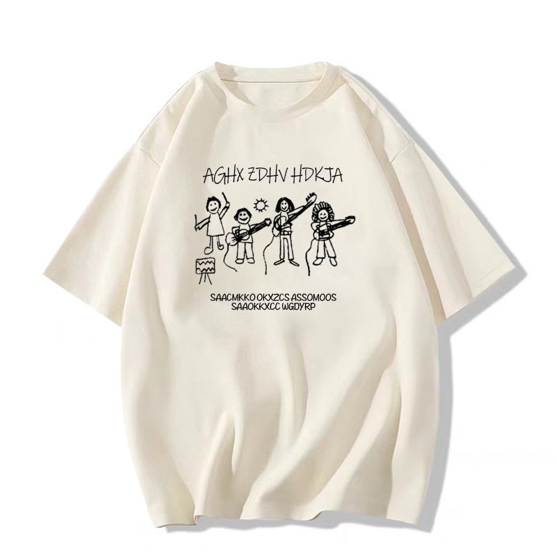 画像5: Graffiti illustration band  print Tshirt  　ユニセックス 男女兼用落書きイラストバンドプリント 半袖  Tシャツ  (5)