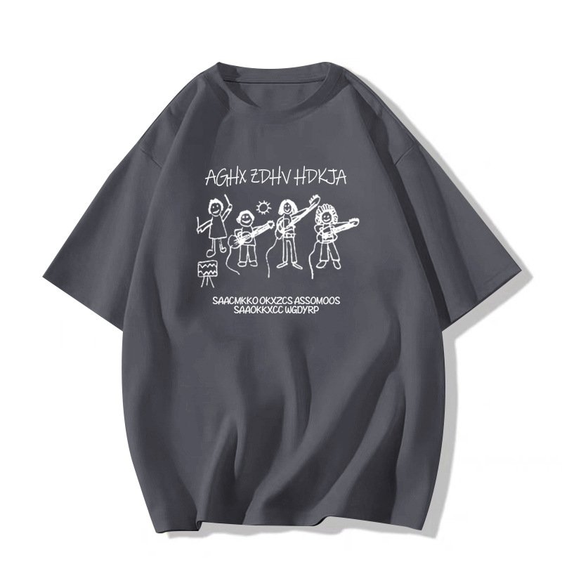 画像4: Graffiti illustration band  print Tshirt  　ユニセックス 男女兼用落書きイラストバンドプリント 半袖  Tシャツ  (4)