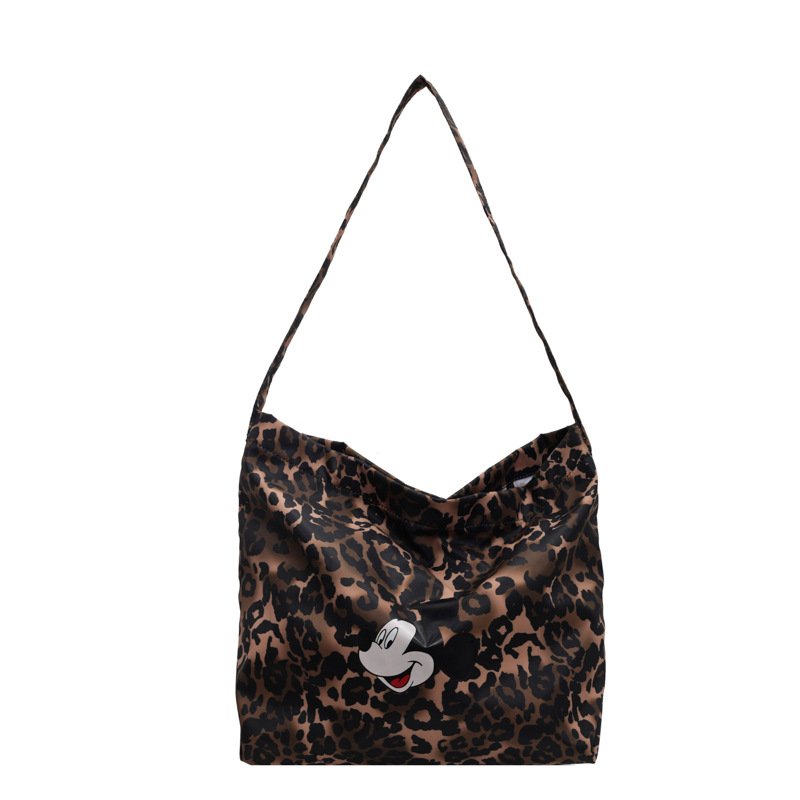 画像2: Leopard & Mickey Mouse Shoulder Tote Bag　ユニセックス男女兼用 レオパードヒョウ柄＆ミッキーマウストートショルダーショッピングバッグ (2)