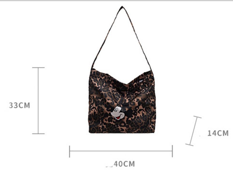 画像3: Leopard & Mickey Mouse Shoulder Tote Bag　ユニセックス男女兼用 レオパードヒョウ柄＆ミッキーマウストートショルダーショッピングバッグ (3)