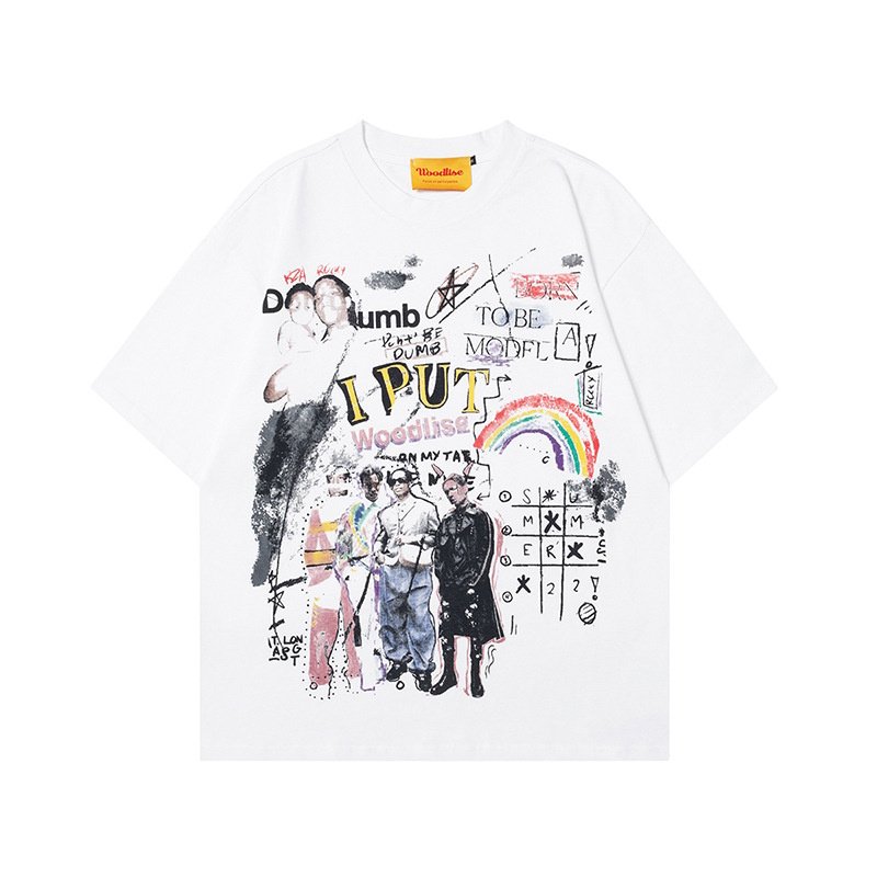 画像2: Fun Graffiti Graphic Paint Tshirt  　ユニセックス 男女兼用 ファングラフィティグラフィックペイント半袖  Tシャツ  (2)