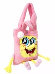画像2: Spongebob Pink Rabbit Fluffy Shoulder Tote Bag　ユニセックス男女兼用 スポンジボブピンクウサギモコモコ トートショルダーショッピングバッグ (2)