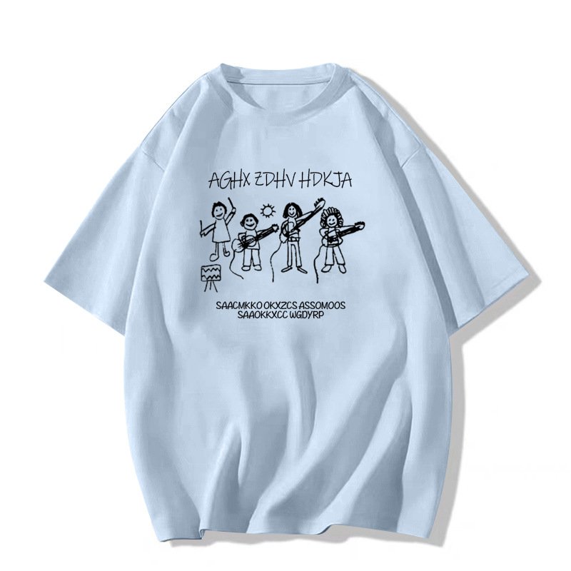 画像7: Graffiti illustration band  print Tshirt  　ユニセックス 男女兼用落書きイラストバンドプリント 半袖  Tシャツ  (7)