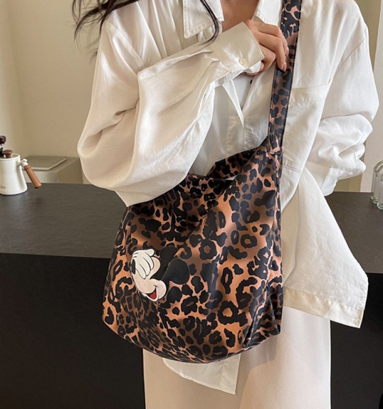 画像5: Leopard & Mickey Mouse Shoulder Tote Bag　ユニセックス男女兼用 レオパードヒョウ柄＆ミッキーマウストートショルダーショッピングバッグ (5)