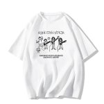 画像1: Graffiti illustration band  print Tshirt  　ユニセックス 男女兼用落書きイラストバンドプリント 半袖  Tシャツ  (1)