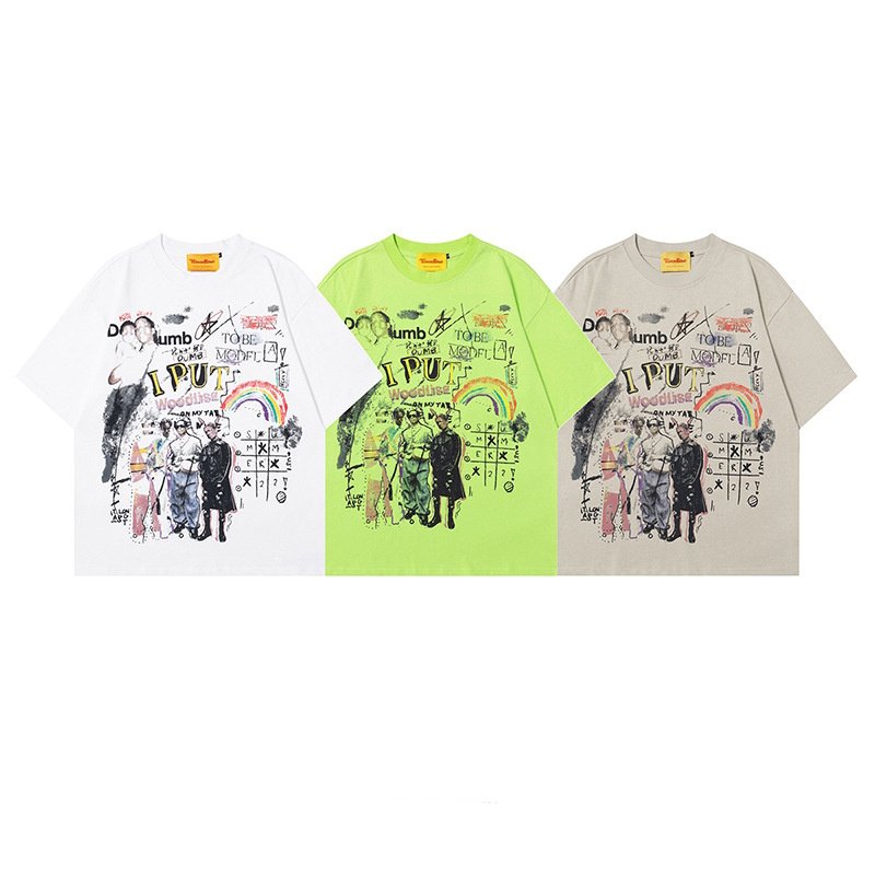 画像4: Fun Graffiti Graphic Paint Tshirt  　ユニセックス 男女兼用 ファングラフィティグラフィックペイント半袖  Tシャツ  (4)