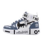 画像2: 25 Muddy raindrop broken swoosh x Astronaut High Cut Lace-up Sneakers High Top Sneakers 雨だれスウォッシュ×宇宙飛行士ハイカットレザー スニーカー レースアップ (2)